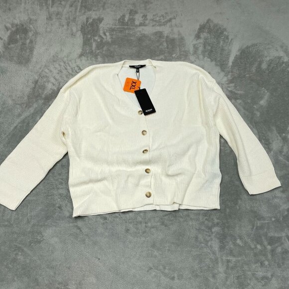 Hudson Cotton Buttondown Cardigan XXL White NWT 6531 - Picture 2 of 8